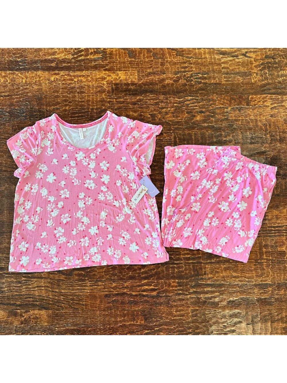 NWT, Ladies, XL, Joyspun, Pink Floral Womens Pajama 2 piece Set
